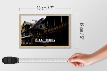 Panneau en bois villes Francfort Bornheim vieille ville 18x12 cm décoration 4