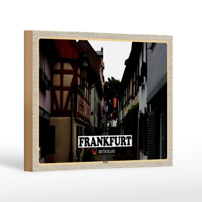 Letrero de madera ciudades Frankfurt Alemania Höchst 18x12 cm decoración