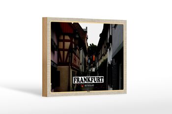 Panneau en bois villes Francfort Allemagne Höchst 18x12 cm décoration 1