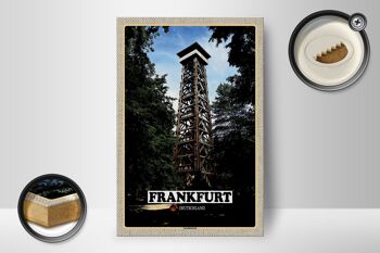 Panneau en bois villes Francfort Allemagne Tour Goethe 12x18 cm 2