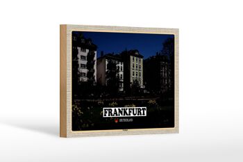 Panneau en bois villes Francfort Nordend Park bâtiment 18x12 cm décoration 1