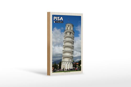 Holzschild Reise Pisa Schiefer Turm Italien 12x18 cm Geschenk