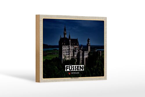 Holzschild Städte Füssen Schloss Neuschwanstein 18x12 cm Dekoration