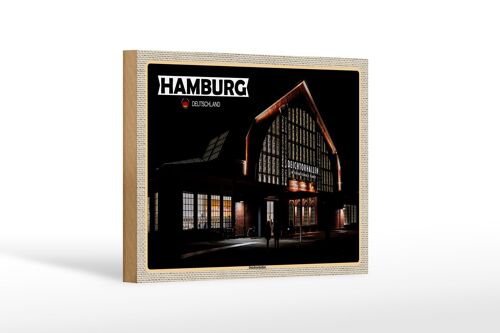 Holzschild Städte Hamburg Deichtorhallen Kunst 18x12 cm Dekoration