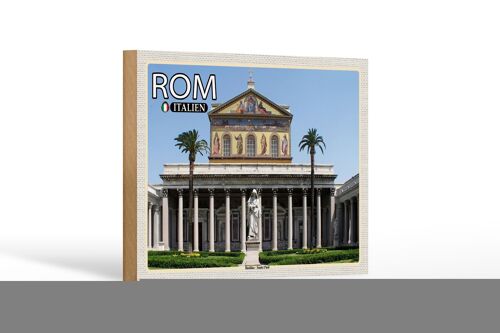 Holzschild Reise Rom Italien Basilika Sankt Paul 18x12 cm Dekoration