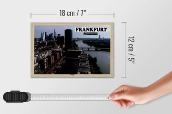 Panneau en bois villes Francfort Allemagne Westhafen 18x12 cm décoration 4
