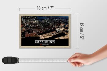 Panneau en bois villes Hambourg Hafencity vue 18x12 cm cadeau 4