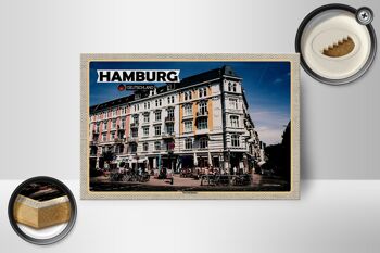 Panneau en bois villes Hambourg Sternschanze vieille ville 18x12 cm décoration 2