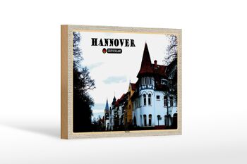 Panneau en bois villes Hanovre Kleefeld architecture 18x12 cm décoration 1