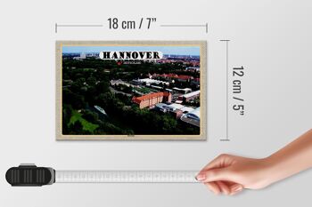 Panneau en bois villes Hanovre vue d'Ihmeufer 18x12 cm décoration 4