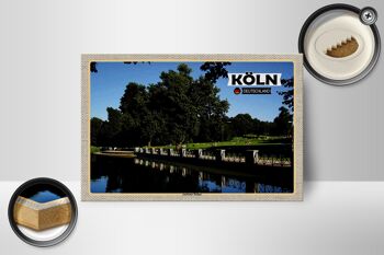 Panneau en bois villes Cologne Aachener Weiher Park 18x12 cm cadeau 2