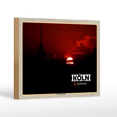 Holzschild Städte Köln Fernsehturm Colonius 18x12 cm Geschenk