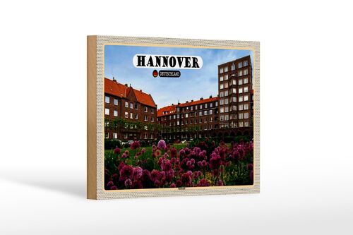 Holzschild Städte Hannover Südstadt Gebäude Natur 18x12 cm Dekoration
