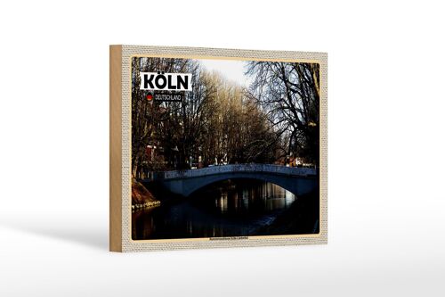 Holzschild Städte Rautenstrauchkanal Köln-Lindenthal 18x12 cm