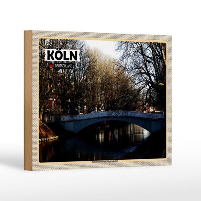 Holzschild Städte Rautenstrauchkanal Köln-Lindenthal 18x12 cm