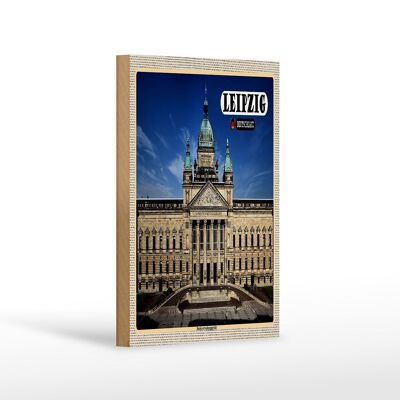 Cartello in legno città Tribunale amministrativo federale di Lipsia 18x12 cm