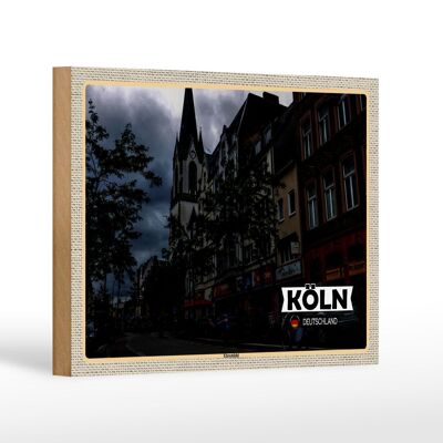 Holzschild Städte Köln Erhrenfeld Stadt Straße 18x12 cm Dekoration