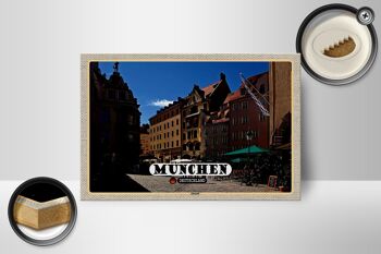 Panneau en bois villes Munich vieille ville auberge 18x12 cm cadeaux 2