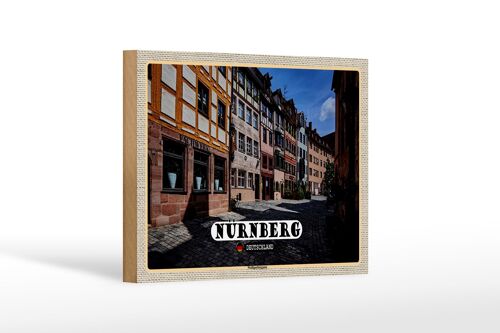 Holzschild Städte Nürnberg Weißgebergasse 18x12 cm Geschenk