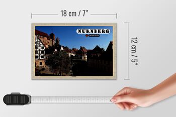 Panneau en bois villes Nuremberg Gostenhof vieille ville 18x12 cm décoration 4