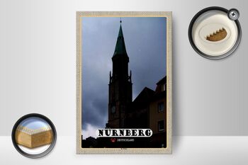 Panneau en bois villes Nuremberg St. Église Saint-Pierre 12x18 cm Cadeau 2