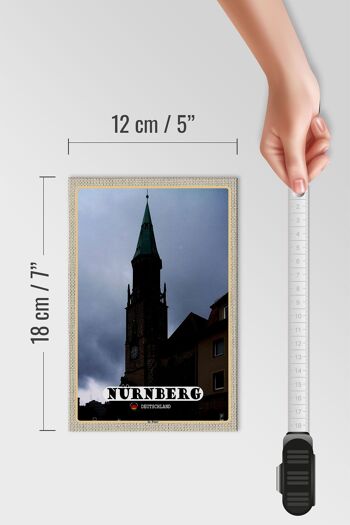 Panneau en bois villes Nuremberg St. Église Saint-Pierre 12x18 cm Cadeau 4