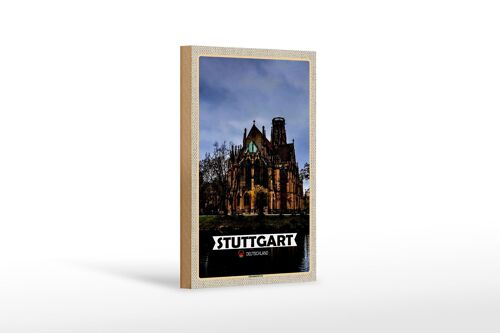 Holzschild Städte Stuttgart Johanneskirche 12x18 cm Geschenk