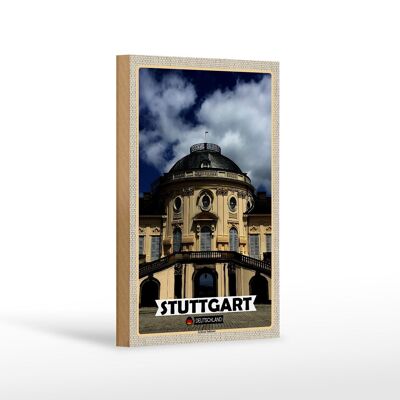Holzschild Städte Stuttgart Schloss Solitude 12x18 cm Dekoration