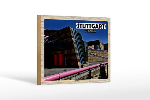 Holzschild Städte Stuttgart Staatsgalerie Architektur 18x12 cm