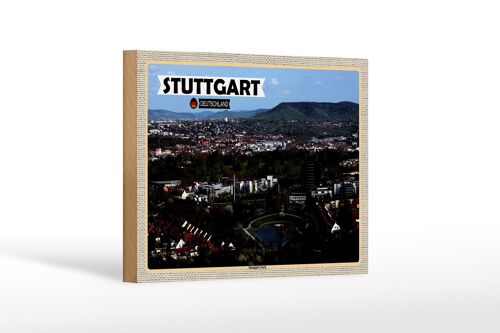 Holzschild Städte Stuttgart Nord Deutschland 18x12 cm Dekoration
