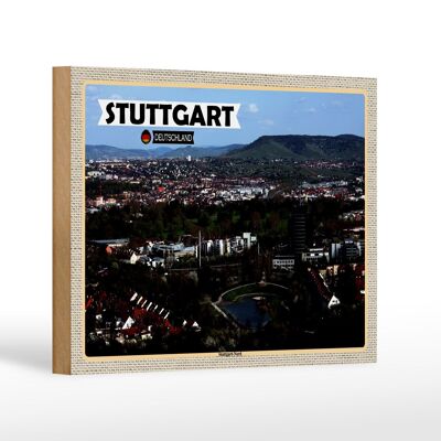 Targa in legno città Stoccarda Germania Nord 18x12 cm decorazione