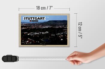 Panneau en bois villes Stuttgart Nord Allemagne 18x12 cm décoration 4