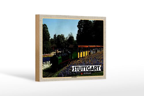 Holzschild Städte Stuttgart Killesbergbahn Park 18x12 cm Dekoration