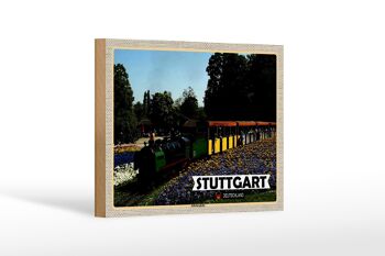 Panneau en bois villes Stuttgart Killesbergbahn Park 18x12 cm décoration 1