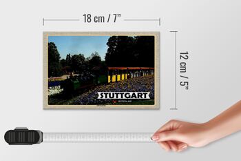 Panneau en bois villes Stuttgart Killesbergbahn Park 18x12 cm décoration 4