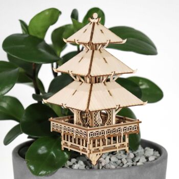 Petites cabanes dans les arbres Temple de la sérénité, puzzle 3D en bois DIY 4