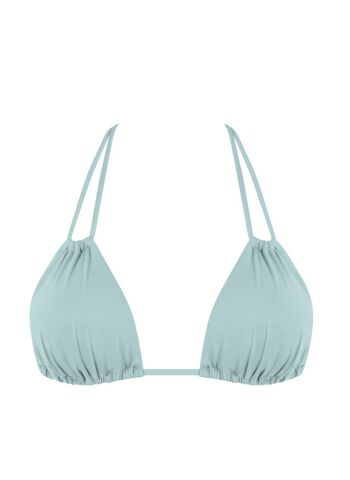 Haut de bikini triangle à double bretelles - Misty Blue 1