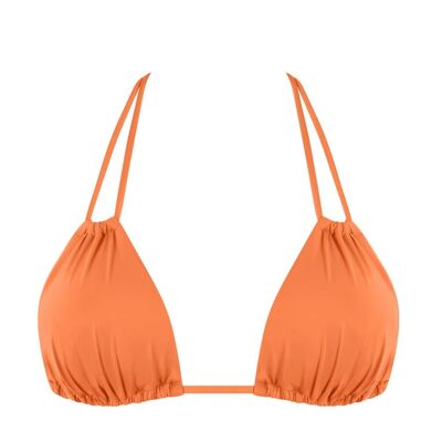 Double Strap Triangle Bikini Top-Nectarine