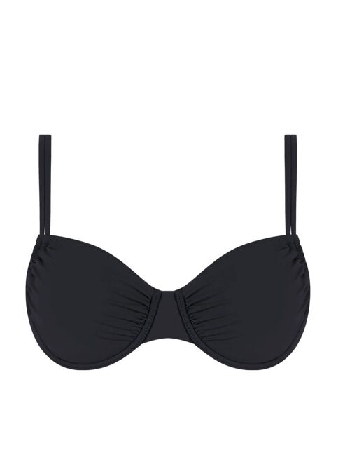 Reducer bikini top with double straps-Black