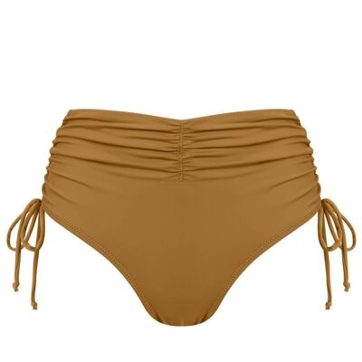 High Waist Bikini Bottom-Sand Brown