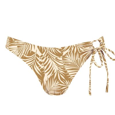 Slip bikini brasiliano-foglia di banana marrone