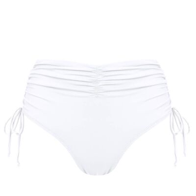 Slip bikini a vita alta-Bianco