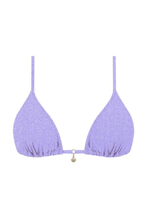 Lurex Triangle Bikini Top-Roland purple