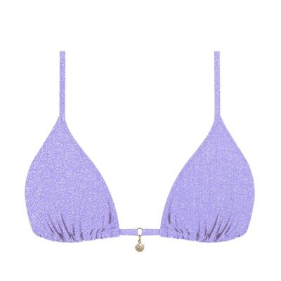 Lurex Triangle Bikini Top-Roland purple