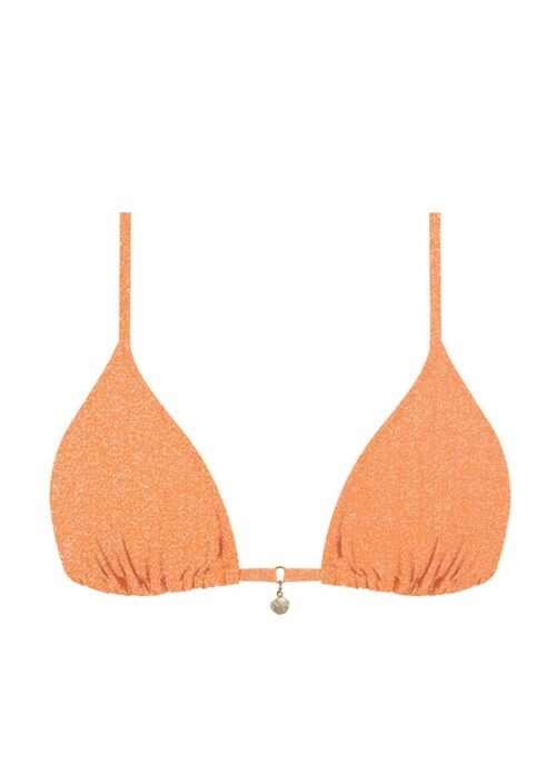 Lurex Triangle Bikini Top-Orange Vitamin C