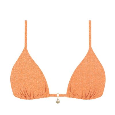 Lurex Triangle Bikini Top-Orange Vitamin C