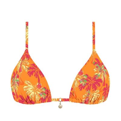 Top de bikini de triángulo de lúrex-Cocotero naranja
