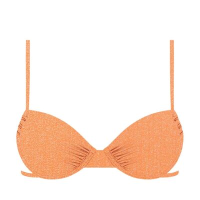 Bikini-Top aus Lurex-Orange mit Vitamin C