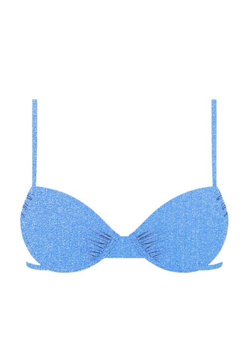 Lurex Bikini Top-Aurora Blue