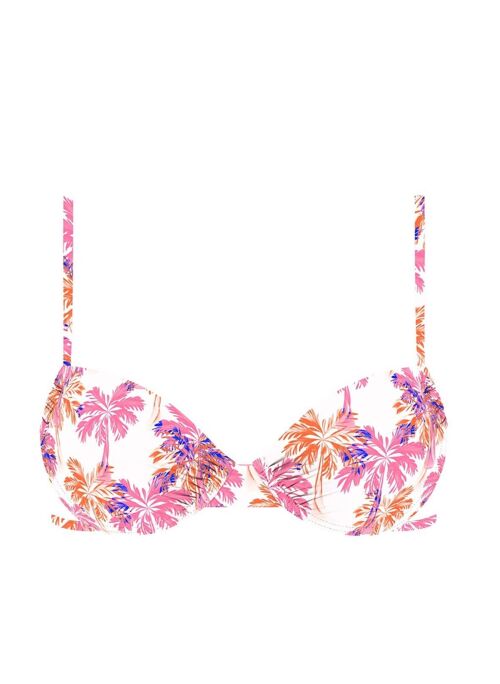 Lurex Bikini Top-Pink Coconut Tree